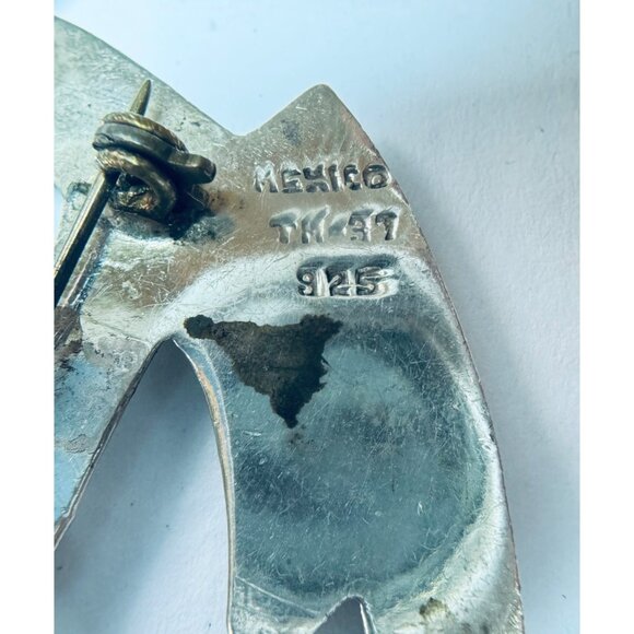 Vintage Estate 925 Sterling Silver Pendant Brooch-Pin, Unique O with X Design - Picture 6 of 10